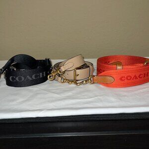 3 (THREE) authentic COACH Shoulder Straps (new condition)  *selling as lot*